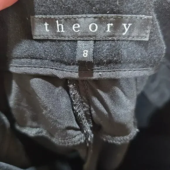 Theory Black Stretch Slim Trousers Size 8 - Picture 5 of 6